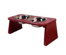 Cargar imagen en el visor de la galería, Comedero para perro elevado vinotinto