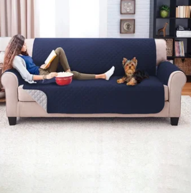 Forro Protector Sofa 3 Puestos Doble Faz Azul para perros - Selvaggiopets